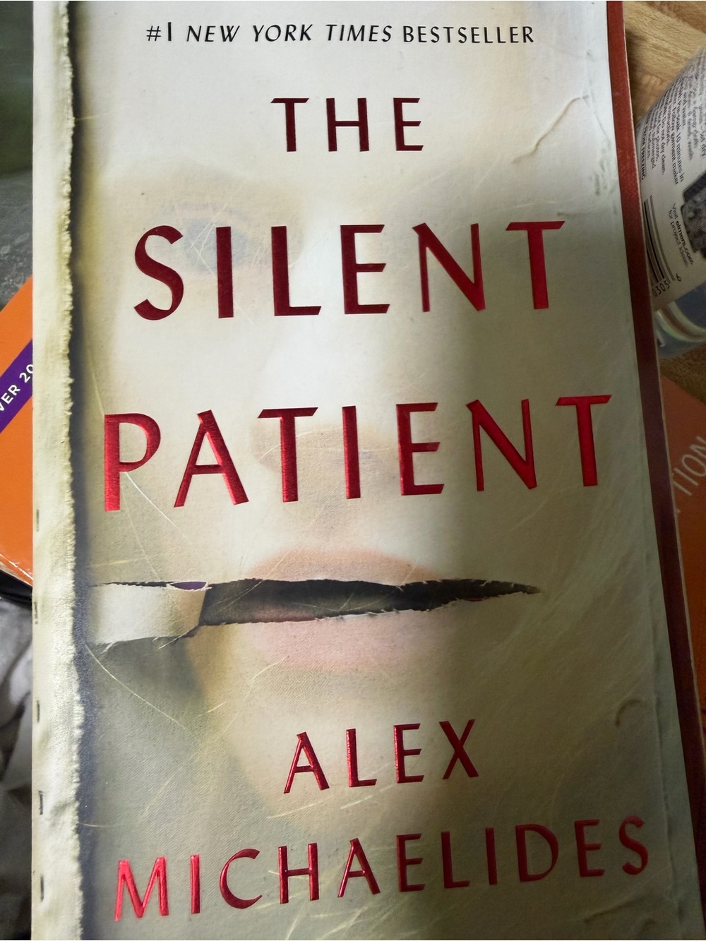 The Silent Patient paperback Book - Cream and Red